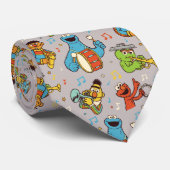 Sesamstraße Band Grau Muster Krawatte (Gerollt)