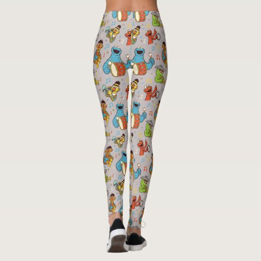 Sesamstraße Band Grau Muster Leggings (Rückseite)