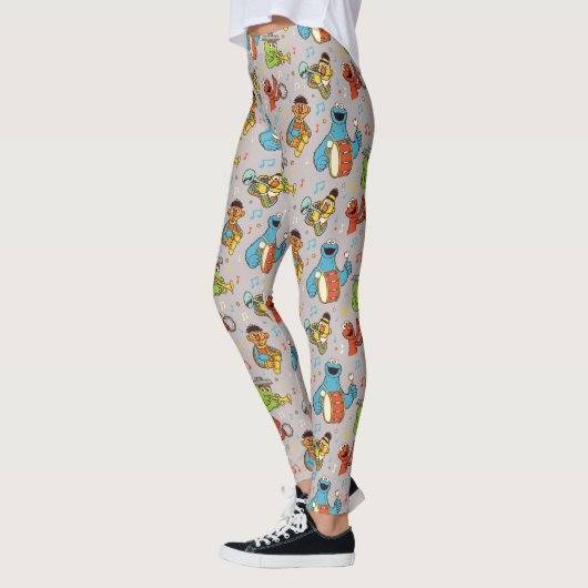 Sesamstraße Band Grau Muster Leggings (Links)
