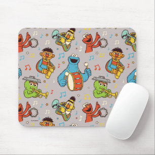 Sesamstraße Band Grau Muster Mousepad