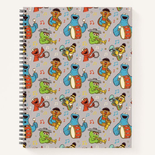 Sesamstraße Band Grau Muster Notizblock (Vorderseite)