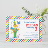 Sesamstraße | Bert Striped Geburtstag Einladung (Stehend Vorderseite)