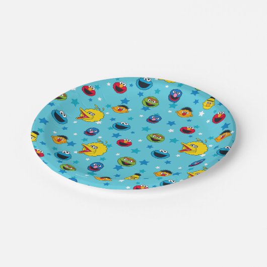 Sesamstraße | Best Friends Star Pattern Pappteller (Schrägansicht)