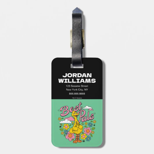 Sesamstraße | Best Yellow Bird Pals Gepäckanhänger (Rückseite vertikal)