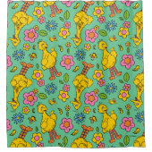 Sesamstraße | Big Bird & Little Bird Muster Duschvorhang (Vorderseite)