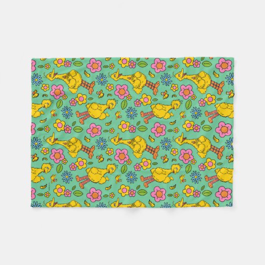 Sesamstraße | Big Bird & Little Bird Muster Fleecedecke (Vorderseite (Horizontal))