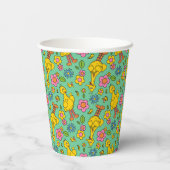 Sesamstraße | Big Bird & Little Bird Muster Pappbecher (Rückseite)