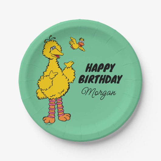 Sesamstraße | Big Bird & Little Bird zum Geburtsta Pappteller (Vorderseite)