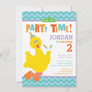 Sesamstraße Big Bird Zickzack Geburtstag Einladung
