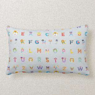 Sesamstraße   Buchstaben des Alphabets Lendenkissen
