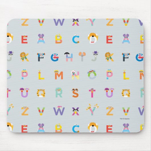Sesamstraße | Buchstaben des Alphabets Mousepad (Vorne)