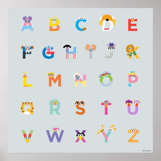 Sesamstraße | Buchstaben des Alphabets Poster (Vorne)