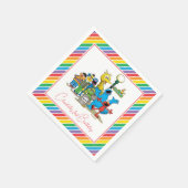 Sesamstraße Bunter Regenbogen Geburtstag Serviette (Ecke)