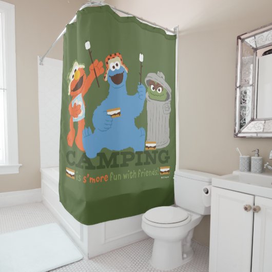 Sesamstraße | Camping macht Spaß mit Freunden Duschvorhang (Beispiel)