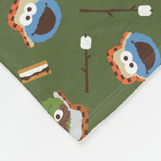 Sesamstraße | Camping macht Spaß mit Freunden Fleecedecke (Ecke)