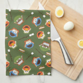 Sesamstraße | Camping macht Spaß mit Freunden Geschirrtuch (Viertel Falte)