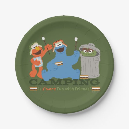 Sesamstraße | Camping macht Spaß mit Freunden Pappteller (Vorderseite)