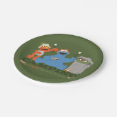 Sesamstraße | Camping macht Spaß mit Freunden Pappteller (Schrägansicht)