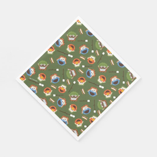 Sesamstraße | Camping macht Spaß mit Freunden Serviette (Ecke)