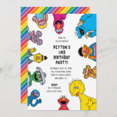 Sesamstrasse-Charakter Geburtstag Einladung (Vorne/Hinten)