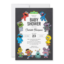 Sesamstraße Charaktere Kreidetafel Baby Shower