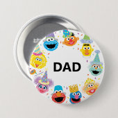 Sesamstraße Confetti Birthday Child's Vater Button (Vorne & Hinten)