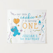 Sesamstraße | Cookie Monster 1. Geburtstag Wandteppich (Vorderseite (Horizontal))