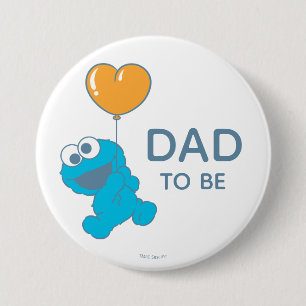 Sesamstraße   Cookie Monster Baby Dusche Vater Button