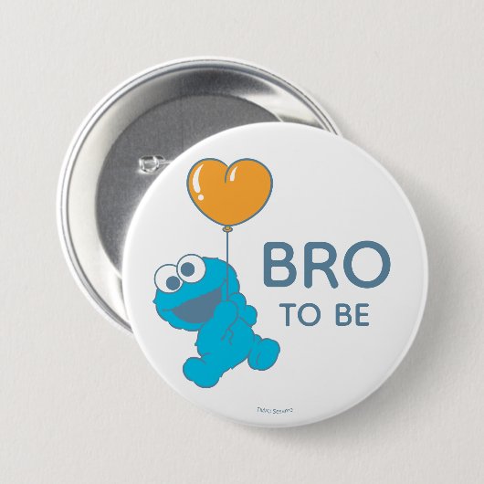 Sesamstraße | Cookie Monster Baby Shower Brother Button (Vorne & Hinten)