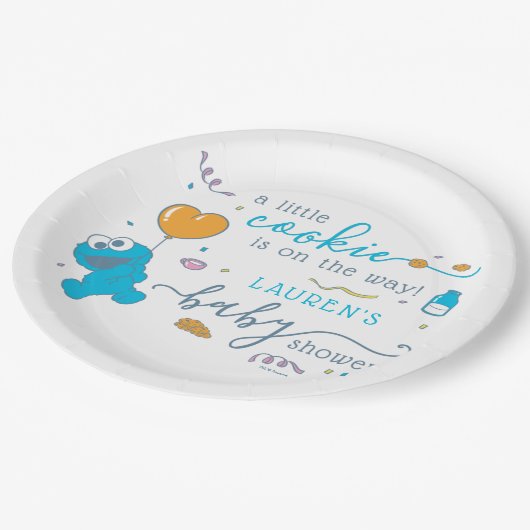 Sesamstraße | Cookie Monster Babydusche Pappteller (Schrägansicht)