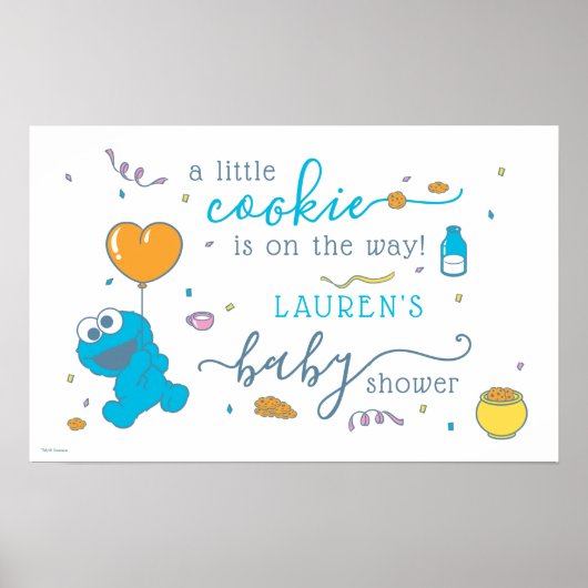 Sesamstraße | Cookie Monster Babydusche Poster (Vorne)