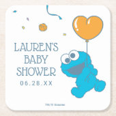 Sesamstraße | Cookie Monster Babydusche Rechteckiger Pappuntersetzer (Vorderseite)
