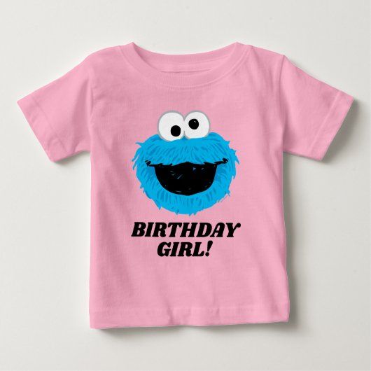 Sesamstraße | Cookie Monster - Birthday Girl Baby T-shirt (Vorderseite)