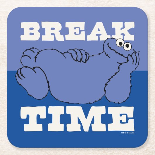 Sesamstraße | Cookie Monster Break Time Rechteckiger Pappuntersetzer (Vorderseite)