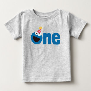 Sesamstraße   Cookie Monster Eins Geburtstag Baby T-shirt