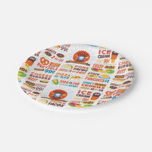 Sesamstraße Cookie Monster Feinschmecker Truck Pappteller (Schrägansicht)