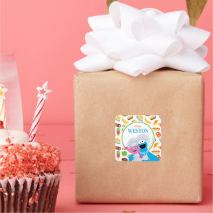 Sesamstraße Cookie Monster Feinschmecker Truck Quadratischer Aufkleber