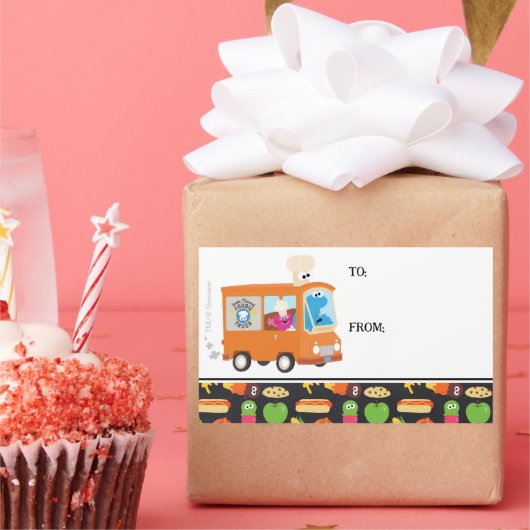 Sesamstraße Cookie Monster Feinschmecker Truck Rechteckiger Aufkleber (Party)