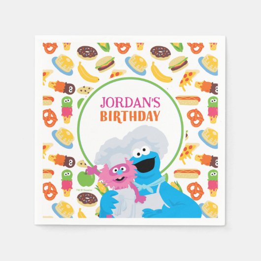 Sesamstraße Cookie Monster Feinschmecker Truck Serviette (Vorderseite)