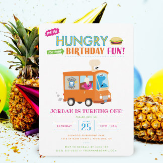 Sesamstraße | Cookie Monster Food Truck Geburtstag Einladung