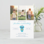 Sesamstraße | Cookie Monster Geburtstag Einladung (Stehend Vorderseite)