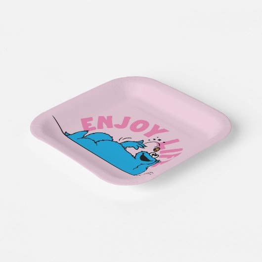 Sesamstraße | Cookie Monster Genießen Sie das Lebe Pappteller (Gewinkelt)