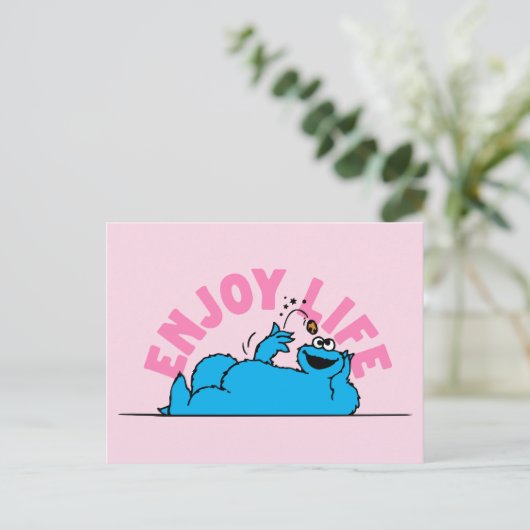 Sesamstraße | Cookie Monster Genießen Sie das Lebe Postkarte (Stehend Vorderseite)
