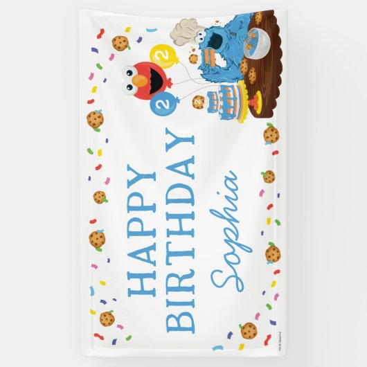 Sesamstraße | Cookie Monster Happy Birthday Banner (Vertikal)