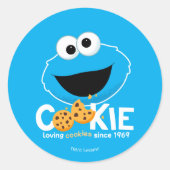 Sesamstraße | Cookie Monster Love Cookies Runder Aufkleber (Vorderseite)