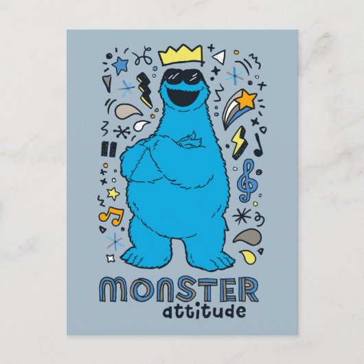 Sesamstraße | Cookie Monster - Monster Attitude Postkarte (Vorderseite)