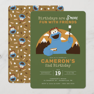 Sesamstraße - Cookie Monster | S more Birthday Einladung