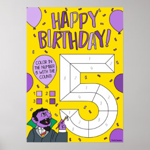 Sesamstraße   Count von Count Color by Numbers Poster