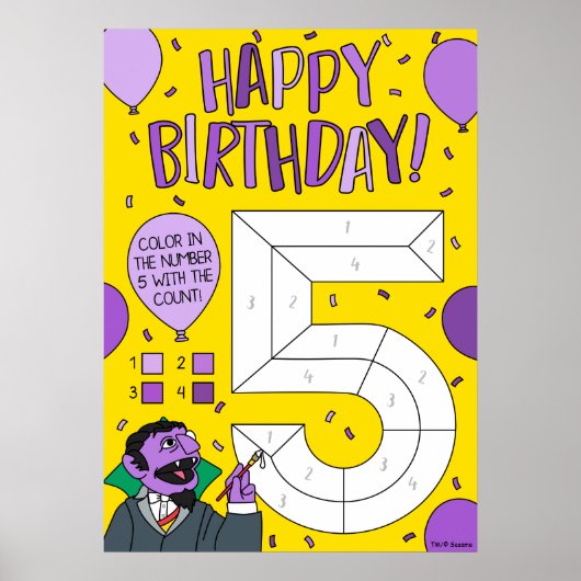 Sesamstraße | Count von Count Color by Numbers Poster (Vorne)