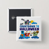 Sesamstraße | Countdown bis Halloween Button (Vorne & Hinten)
